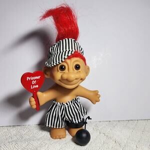Vintage Russ PRISONER OF LOVE w/Ball and Chain 5" Troll Doll-RED Hair